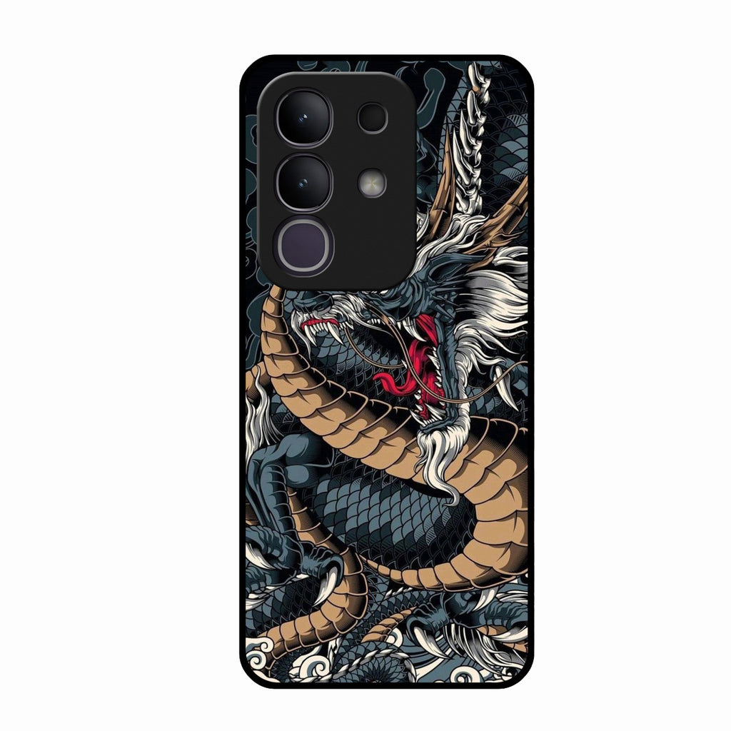 Midnight Dragon Glass Phone Case for Vivo T4X 5G