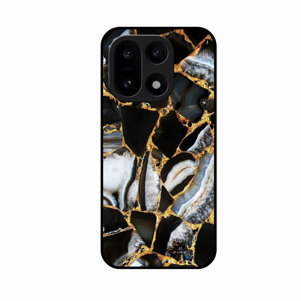 Black Gold Marble Glass Phone Case for OnePlus 15 5G