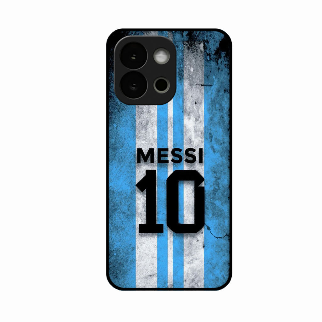 Blue Stripes Number 10 Football Glass Phone Case for Oneplus 13S 5G