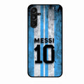 Blue Stripes Number 10 Football Glass Phone Case for Samsung Galaxy F16 5G