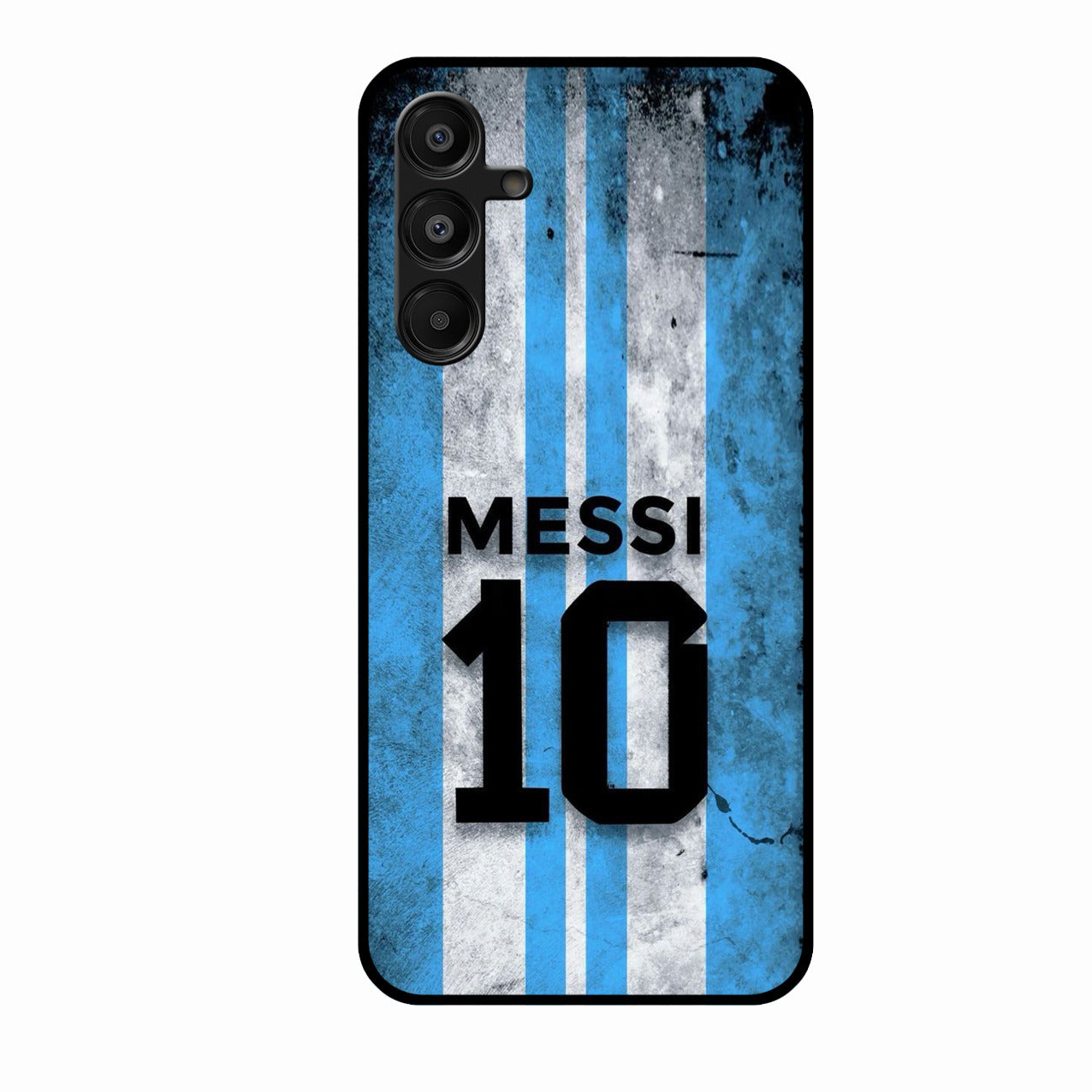 Blue Stripes Number 10 Football Glass Phone Case for Samsung Galaxy F16 5G