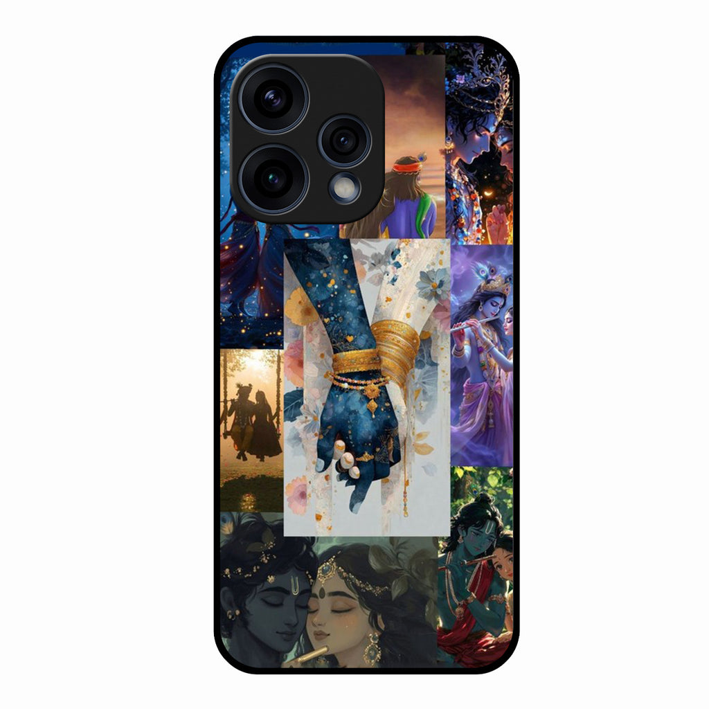 Eternal Radha Krishna Love Glass Phone Case for Oppo Reno 15 5G
