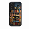 Colorful Bookshelf Art Glass Case Cover for Samsung Galaxy A55 5G