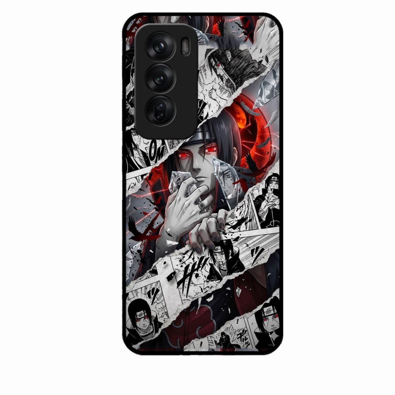 Itachi Uchiha Manga Collage Glass Phone Case for Oppo Reno 12 Pro 5G