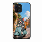 Cartoon Scooter Adventure Premium Glass Phone Case for Realme 9I 5G