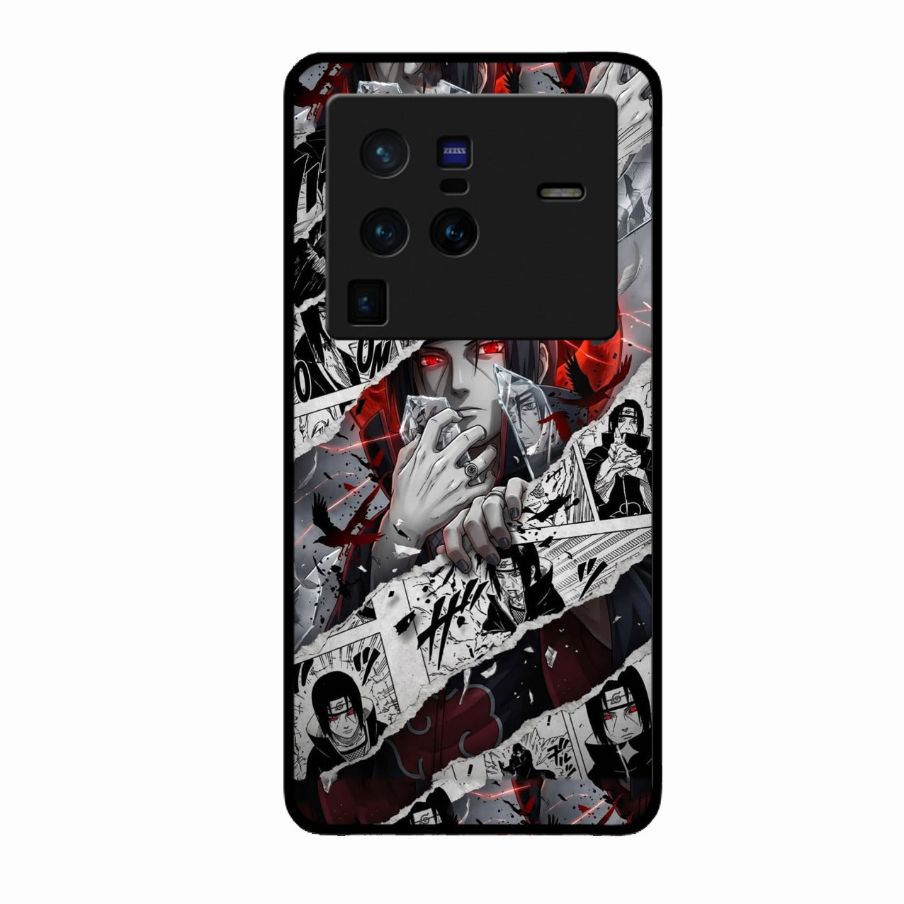 Itachi Uchiha Manga Collage Glass Phone Case for Vivo X80 Pro 5G