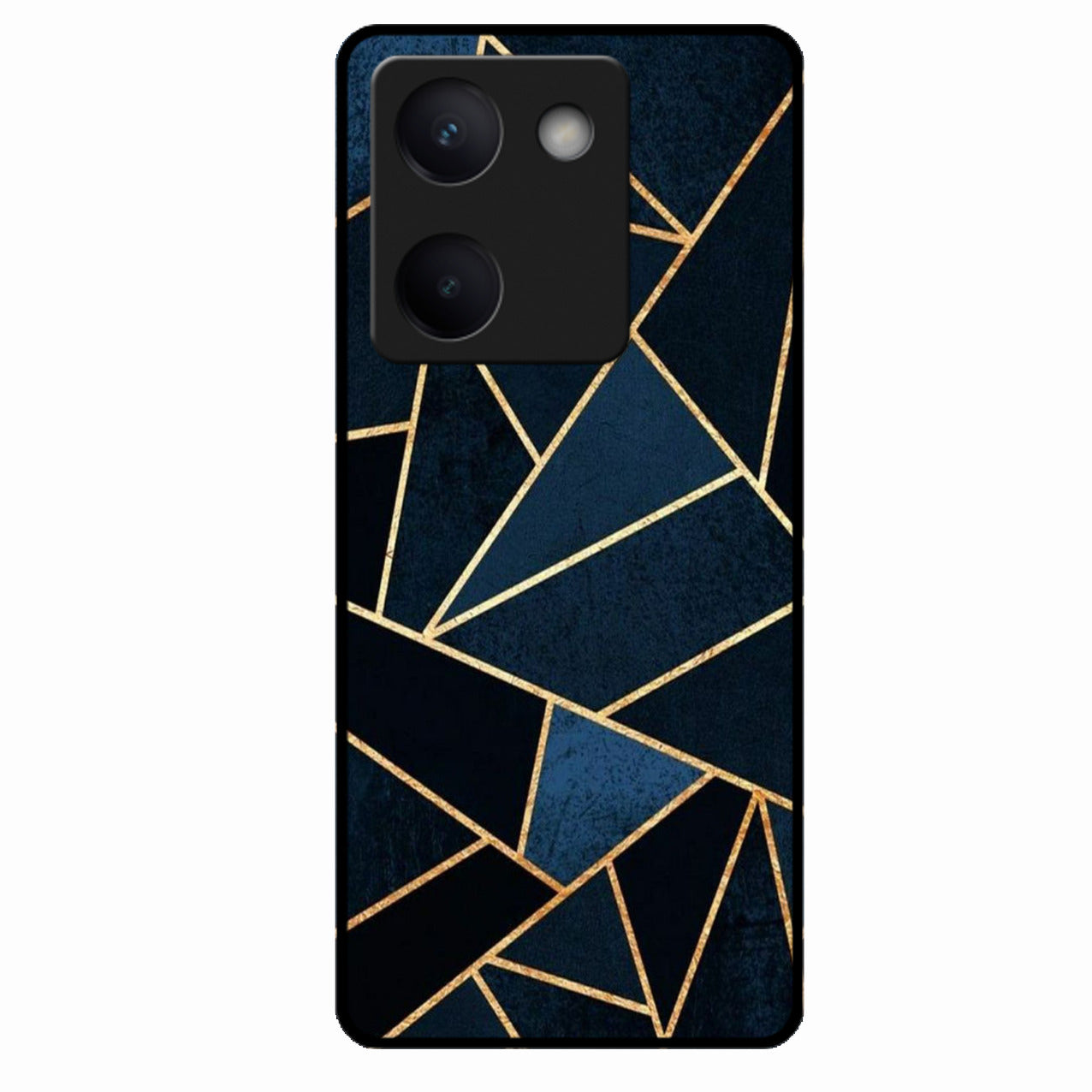 Midnight Gold Geometric Premium Glass Phone Case for Vivo Y300 Plus 5G