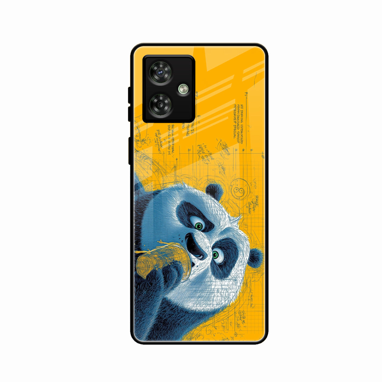 Cute Panda Sketch Premium Glass Phone Case for Motorola G54 5G