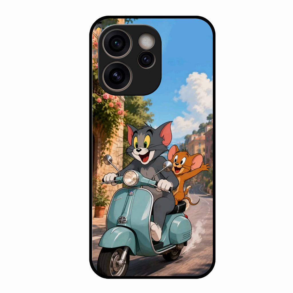 Cartoon Scooter Adventure Premium Glass Phone Case for Oppo Reno 15C 5G