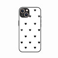 Heart Pattern White Glass Case Cover for iPhone 13 mini