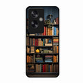 Colorful Bookshelf Art Glass Case Cover for Oppo A79 5G