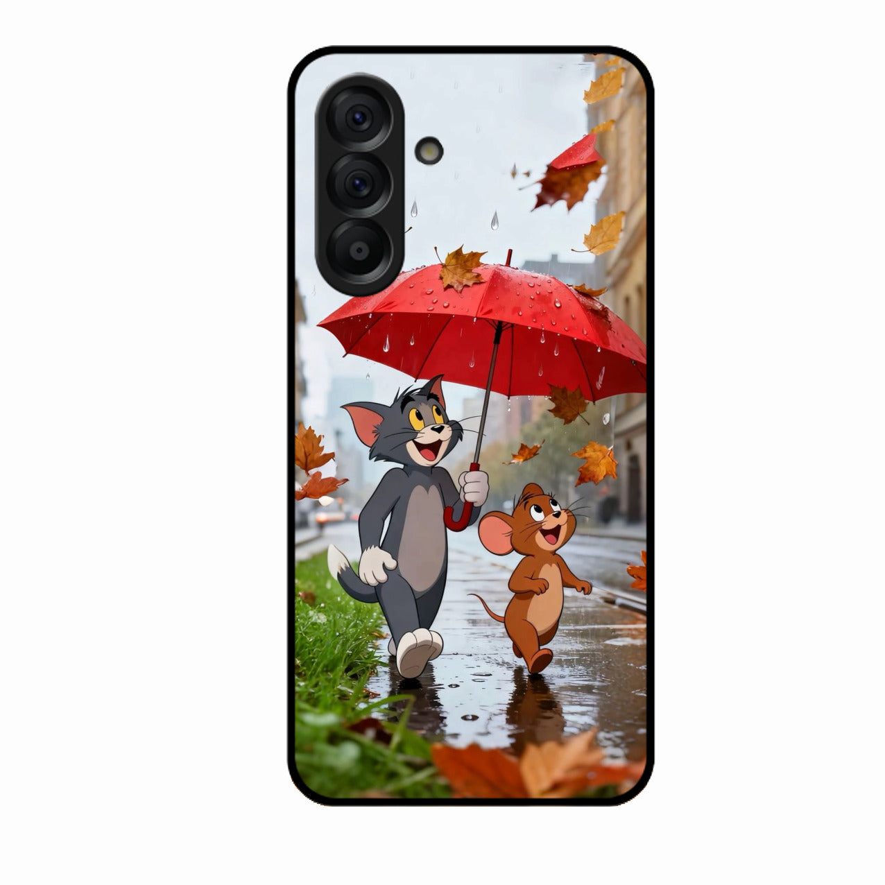 Rainy Day Cartoon Glass Phone Case for Samsung Galaxy A56 5G