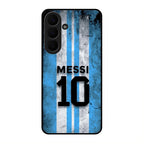 Blue Stripes Number 10 Football Glass Phone Case for Samsung Galaxy S26 5G
