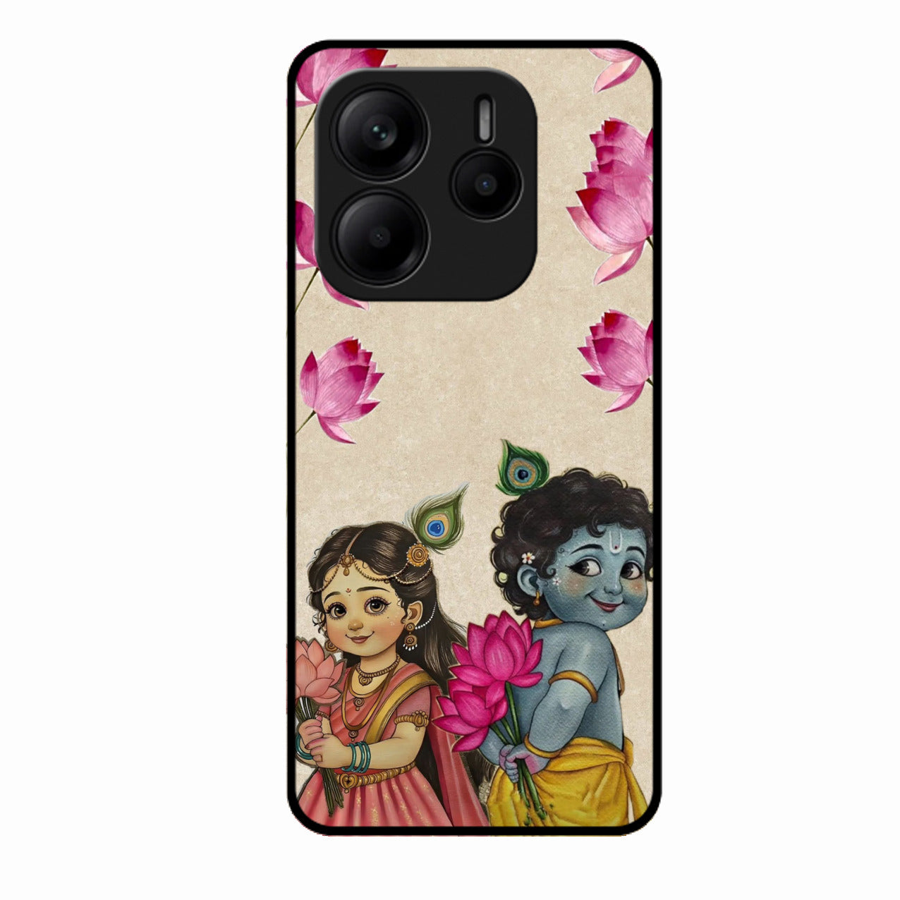 Krishna Eternal Lotus Glass Case for Redmi Note 14 Se 5G