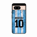 Blue Stripes Number 10 Football Glass Phone Case for Google Pixel 8 5G