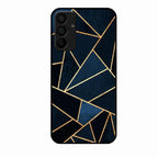 Midnight Gold Geometric Premium Glass Phone Case for Samsung Galaxy M15 5G