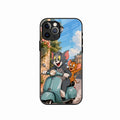 Cartoon Scooter Adventure Premium Glass Phone Case for iPhone 15 Pro Max