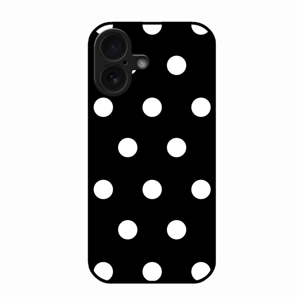 Classic Polka Dot Glass Phone Case for iPhone 16