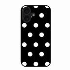 Classic Polka Dot Glass Phone Case for iPhone 16