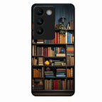 Colorful Bookshelf Art Glass Case Cover for Vivo Y200E 5G