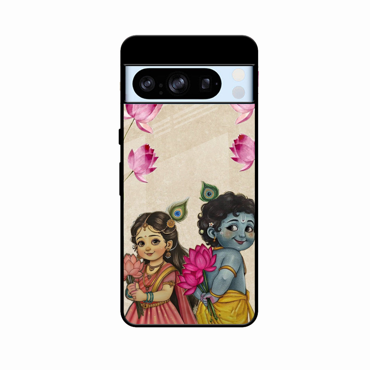 Krishna Eternal Lotus Glass Case for Google Pixel 8 Pro 5G