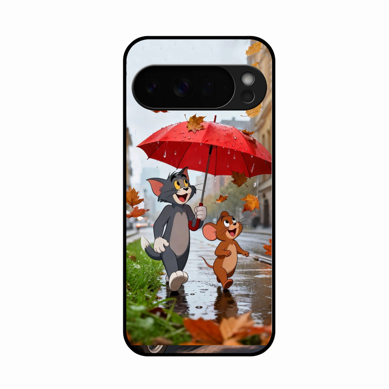 Rainy Day Cartoon Glass Phone Case for Google Pixel 10 Pro XL