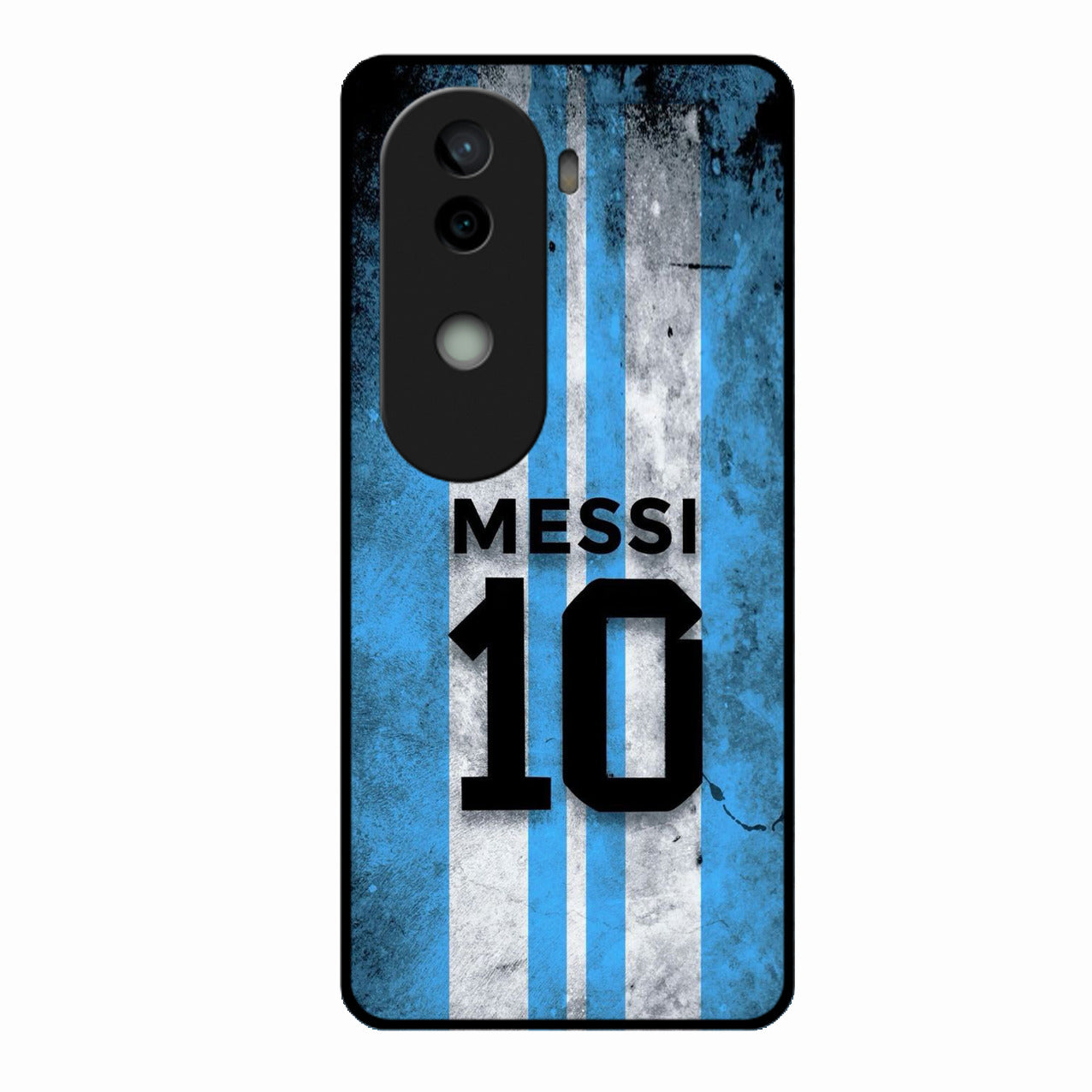 Blue Stripes Number 10 Football Glass Phone Case for Vivo V40E 5G