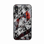 Itachi Uchiha Manga Collage Glass Phone Case for iPhone XS