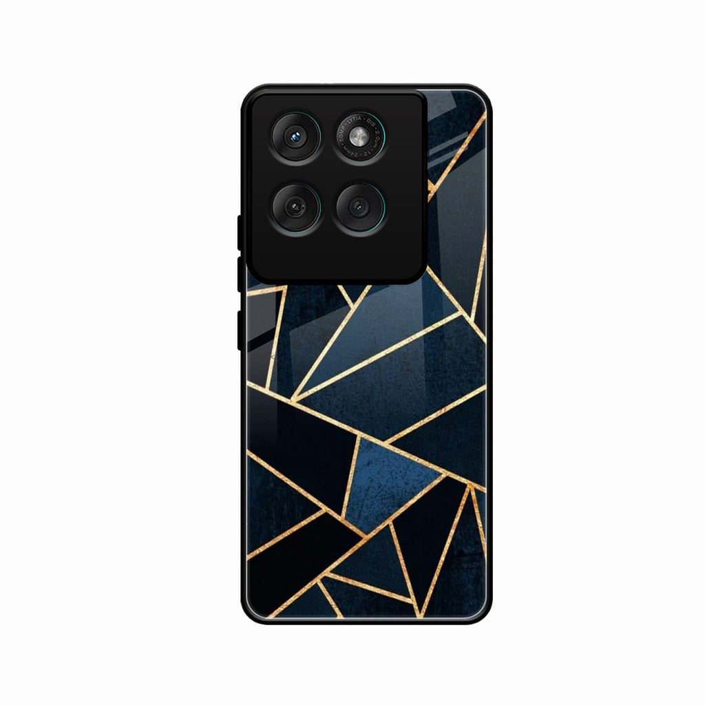 Midnight Gold Geometric Premium Glass Phone Case for Motorola Edge 60 Pro 5G