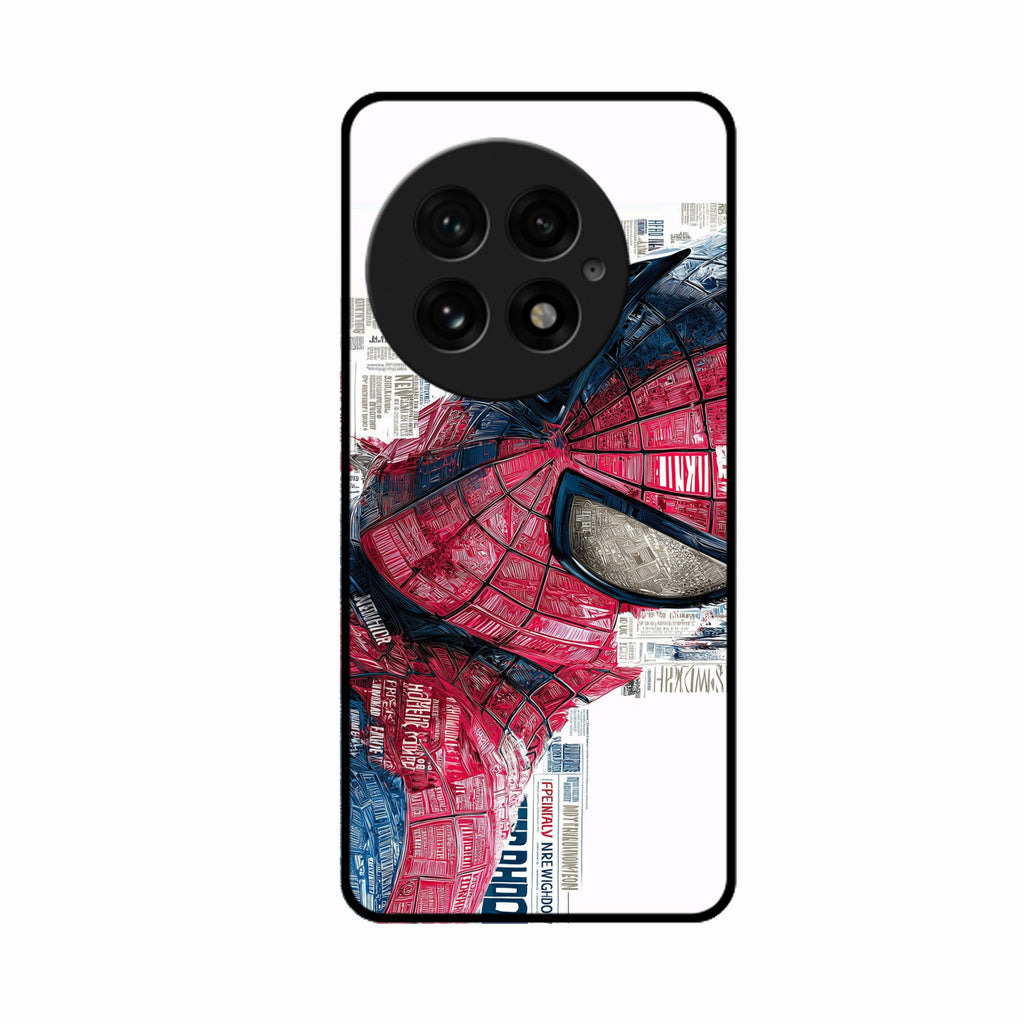 Red Blue Web Hero Glass Phone Cover for Oneplus 13 5G