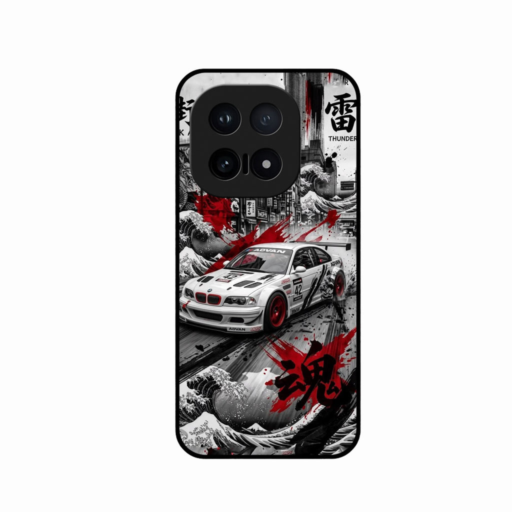 Japanese Wave Drift Racing Premium Glass Phone Case for iQOO 15 5G