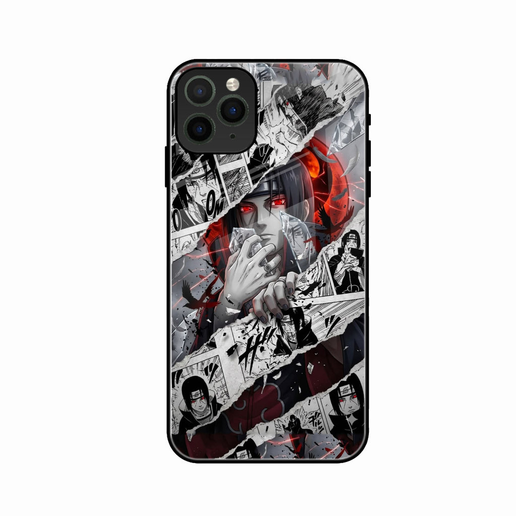 Itachi Uchiha Manga Collage Glass Phone Case for iPhone 11 Pro Max