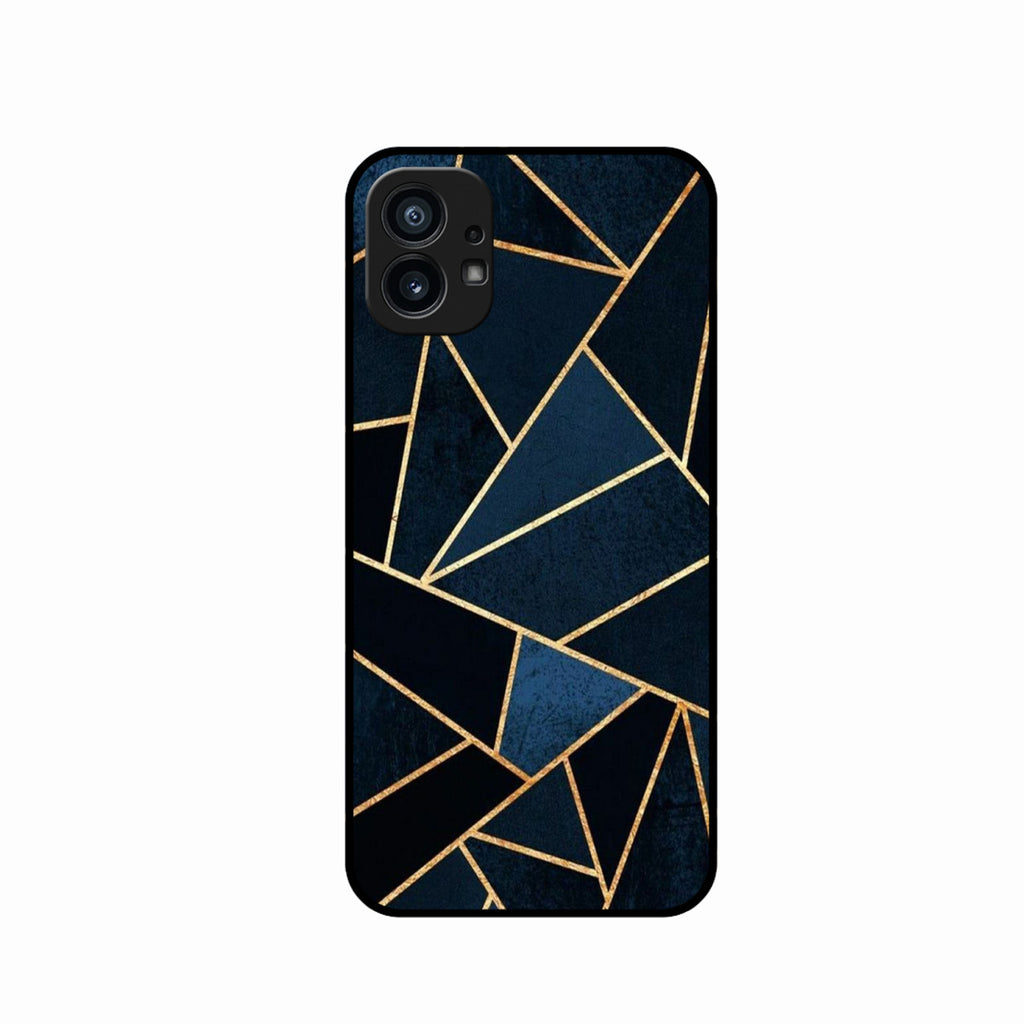 Midnight Gold Geometric Premium Glass Phone Case for Nothing Phone 1