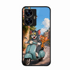 Cartoon Scooter Adventure Premium Glass Phone Case for Realme C55