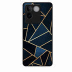 Midnight Gold Geometric Premium Glass Phone Case for Vivo T2 Pro 5G