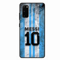 Blue Stripes Number 10 Football Glass Phone Case for Samsung Galaxy S20 Fe 5G