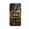 Colorful Bookshelf Art Glass Case Cover for iPhone 11