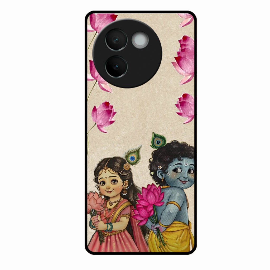 Krishna Eternal Lotus Glass Case for Vivo V30E 5G