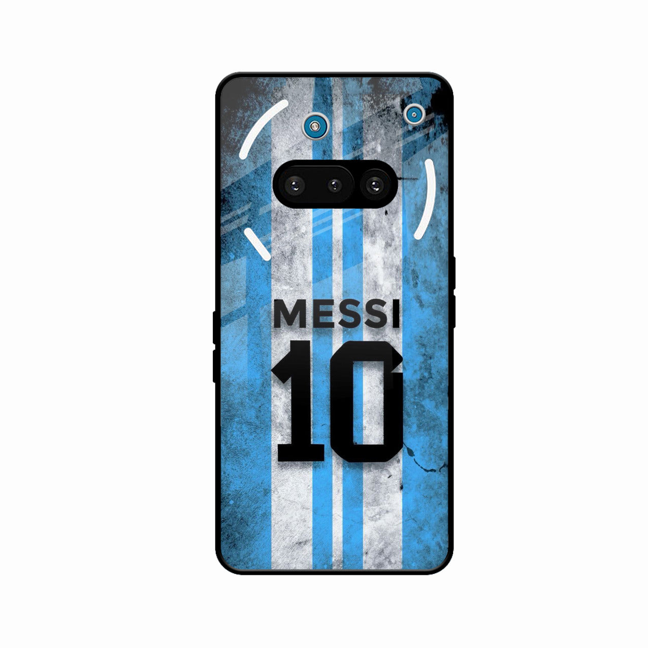 Blue Stripes Number 10 Football Glass Phone Case for Nothing Phone 3a