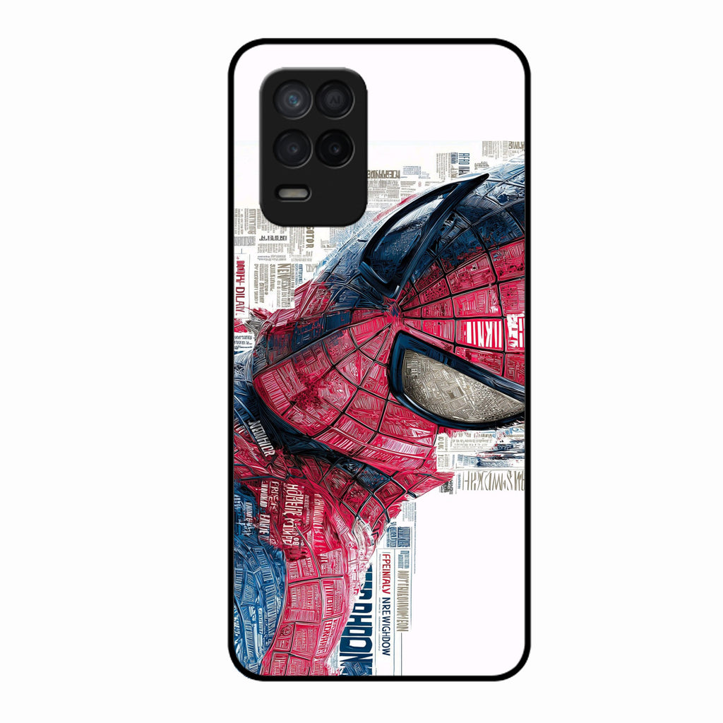 Red Blue Web Hero Glass Phone Cover for Realme 8 5G - ShopOnCliQ
