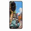 Cartoon Scooter Adventure Premium Glass Phone Case for Oppo Reno 10 Pro 5G