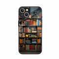 Colorful Bookshelf Art Glass Case Cover for iPhone 14