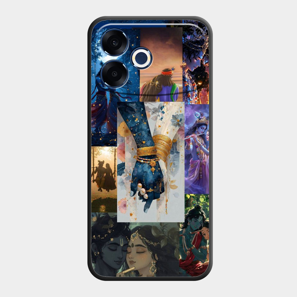 Eternal Radha Krishna Love Glass Phone Case for Vivo V30E 5G