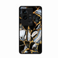 Black Gold Marble Glass Phone Case for iQOO 11 5G