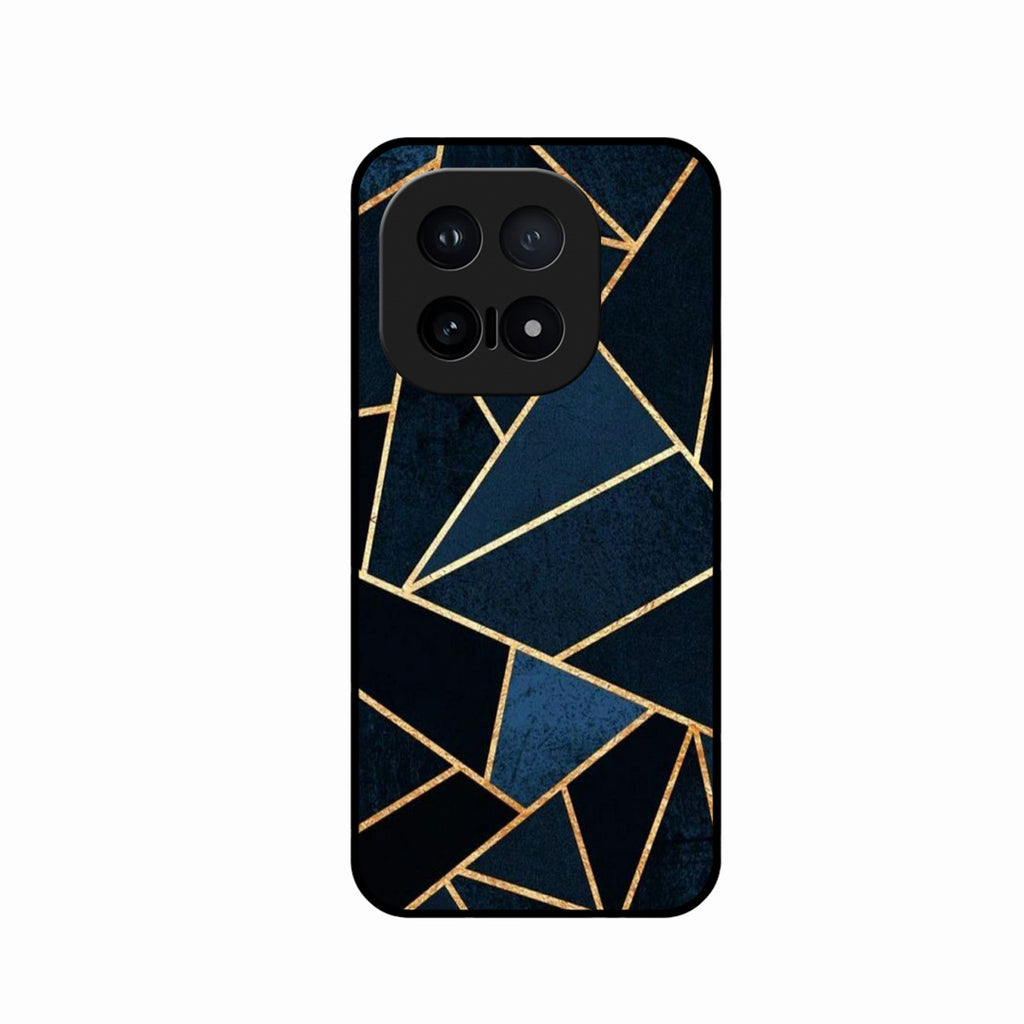 Midnight Gold Geometric Premium Glass Phone Case for iQOO 15 5G