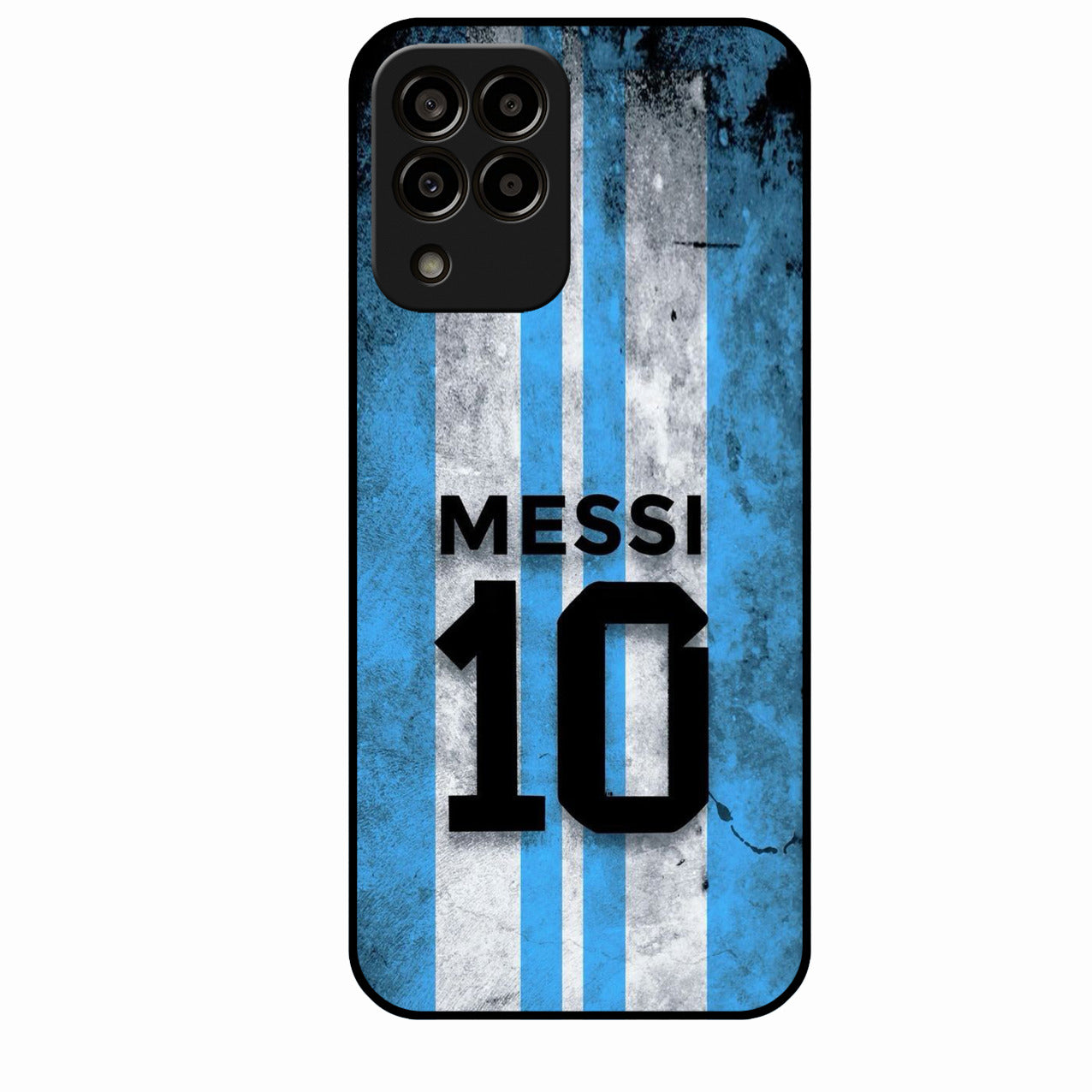 Blue Stripes Number 10 Football Glass Phone Case for Samsung Galaxy M33 5G