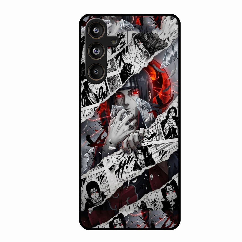 Itachi Uchiha Manga Collage Glass Phone Case for Samsung Galaxy M55S 5G