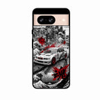 Japanese Wave Drift Racing Premium Glass Phone Case for Google Pixel 8A 5G