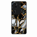 Black Gold Marble Glass Phone Case for Oppo Reno 11 Pro 5G