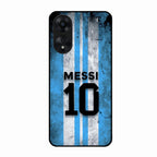 Blue Stripes Number 10 Football Glass Phone Case for Oppo A78 5G